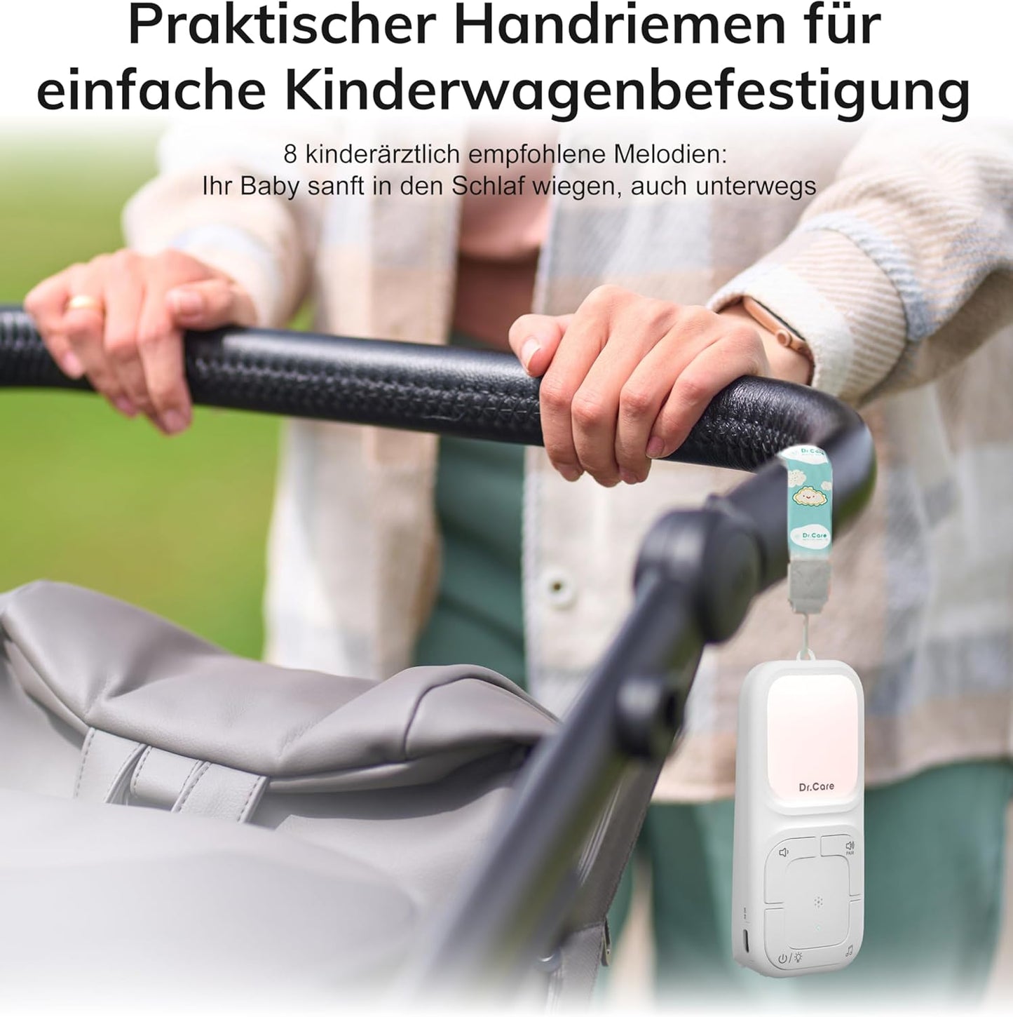 Dr.Care NeoGo Audio Baby Monitor – Vorgepaart, Gegensprechfunktion,Nachtlicht, Schlaflieder, Vibrationsalarm