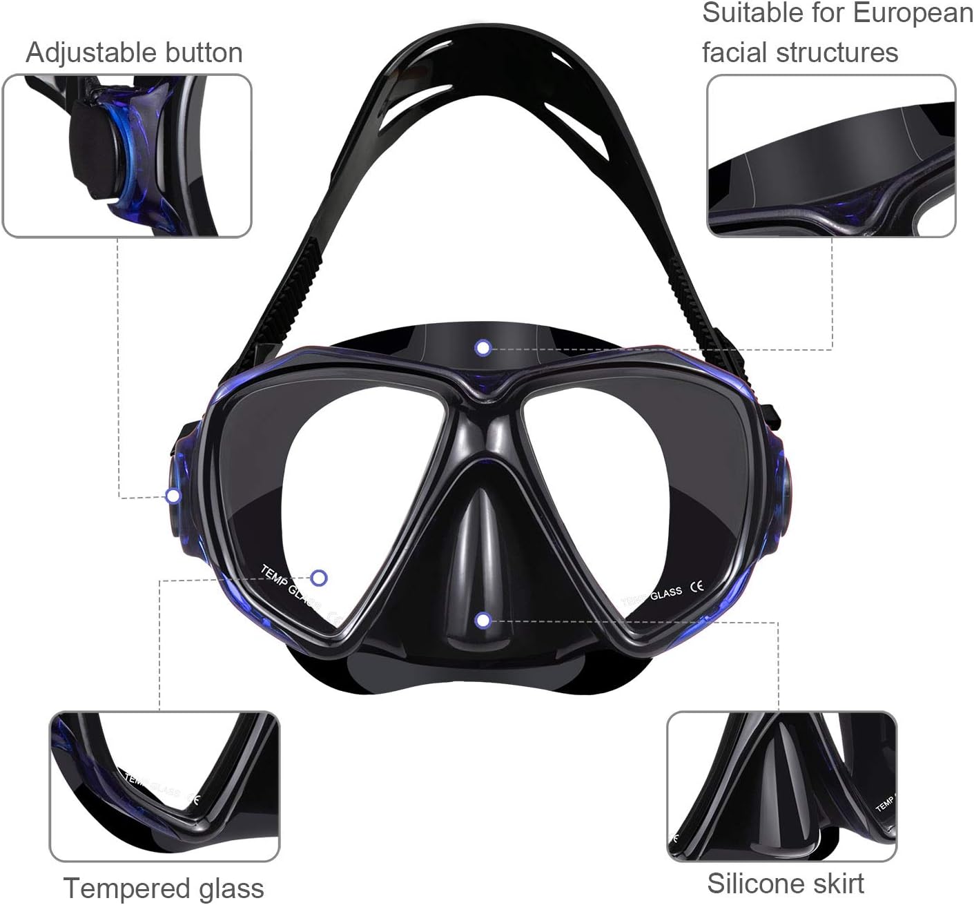 Dorlle Schnorchelset  Set mit Schnorchel und Taucherbrille,Anti-Fog Anti-Leck