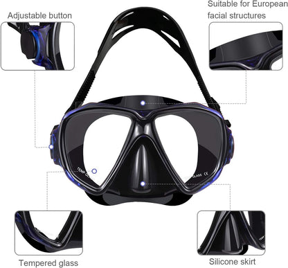 Dorlle Schnorchelset  Set mit Schnorchel und Taucherbrille,Anti-Fog Anti-Leck