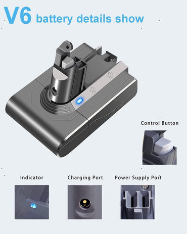 DTK Ersatzakkus für Dyson Staubsauger V6. 21.6V 4500mAh