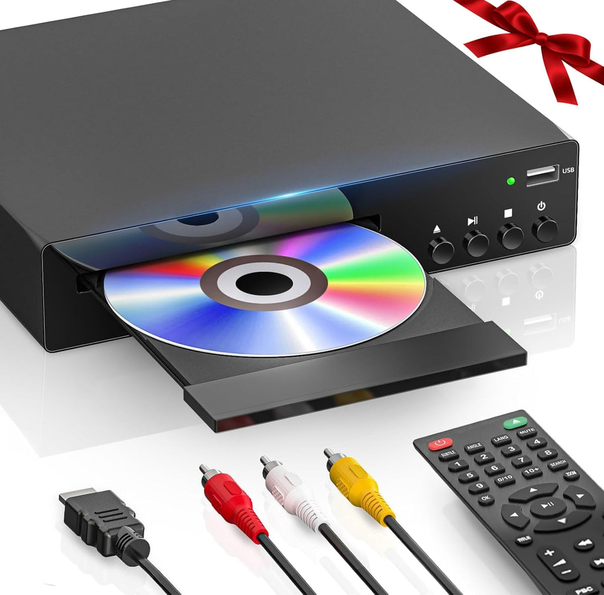 DVD Player HDMI für Fernseher, unterstützt 1080P, NSTC/PAL,mit HDMI&RCA-Kabel, Fernbedienung