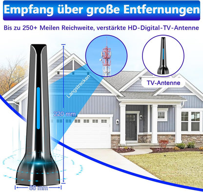 DVBT2 Antenne, zimmerantenne DVB-T & DVB-T2 Antennen mit Verstärker,