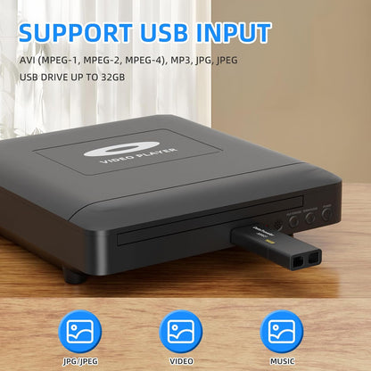 Mini HD DVD Player mit HDMI,1080P für Smart TV, HDMI/RCA