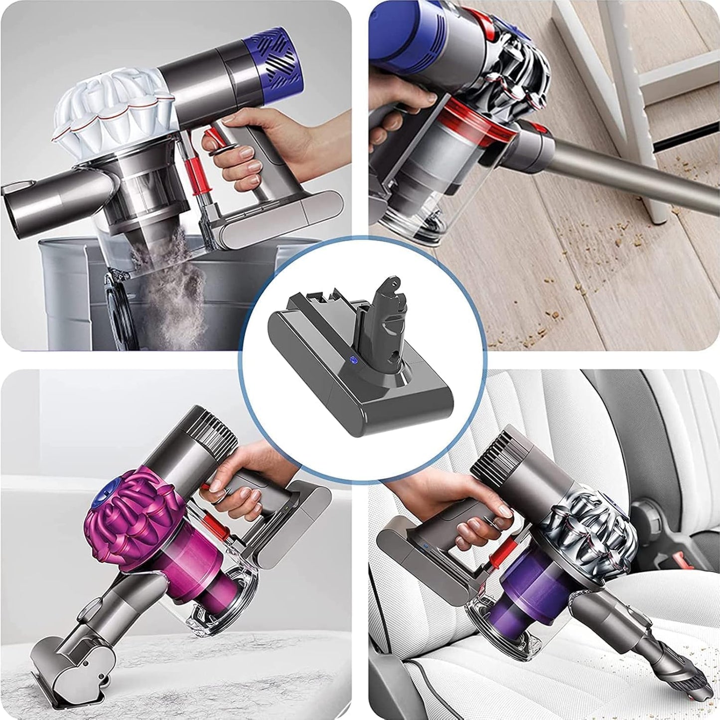 V8 Akku 6000mAh, 21.6V 6000mAh Ersatzakku für Dyson V8