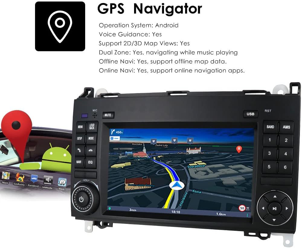 Dynavsal CarPlay Android Autoradio 7 Zoll Bildschirm+Einparkhilfe Rückfahrkamera