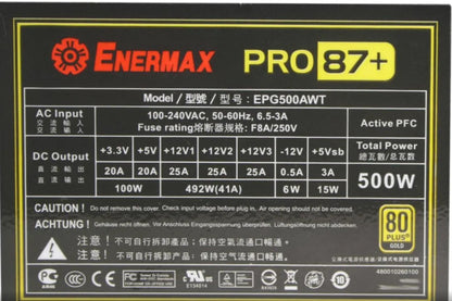 ENERMAX PRO87+ EPG500AWT 500 W 80 PLUS GOLD Certified Power Supply