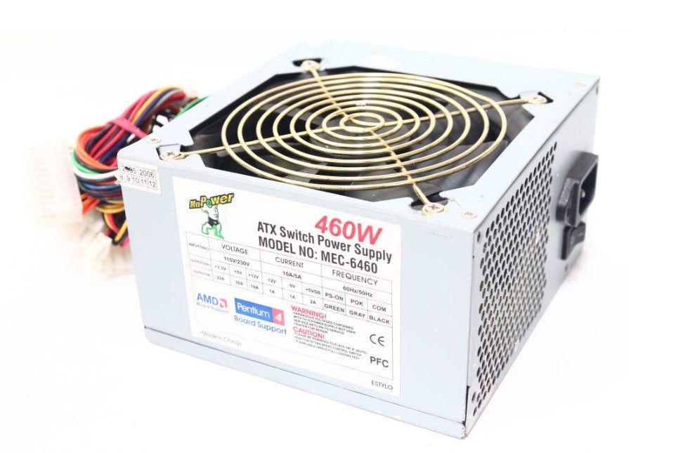 MnPower MEC-6460 460W ATX Switch Power Supply / Computer Netzteil 120mm Fan PFC
