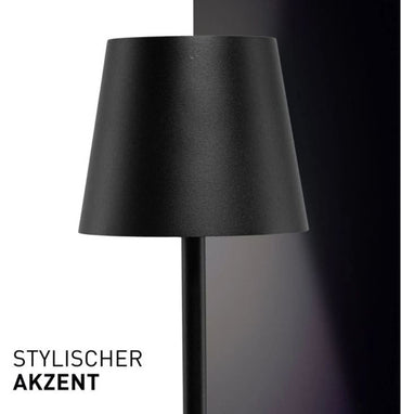 Climaqx Designer-Tischlampe – Dimmbare LED-Lampe für den Außen- und Innenbereich – USB-Restaurantlampe (Schwarz) [Energieklasse A++]