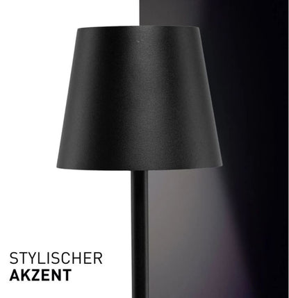Climaqx Designer-Tischlampe – Dimmbare LED-Lampe für den Außen- und Innenbereich – USB-Restaurantlampe (Schwarz) [Energieklasse A++]