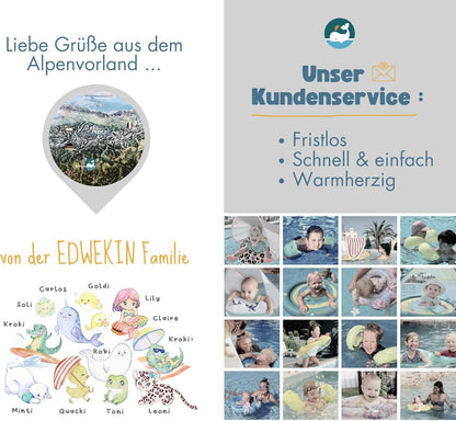 EDWEKIN® Premium Schwimmflügel für Kinder (1–6 Jahre)11-30 kg, TÜV geprüft, Xgroße Luftkammern
