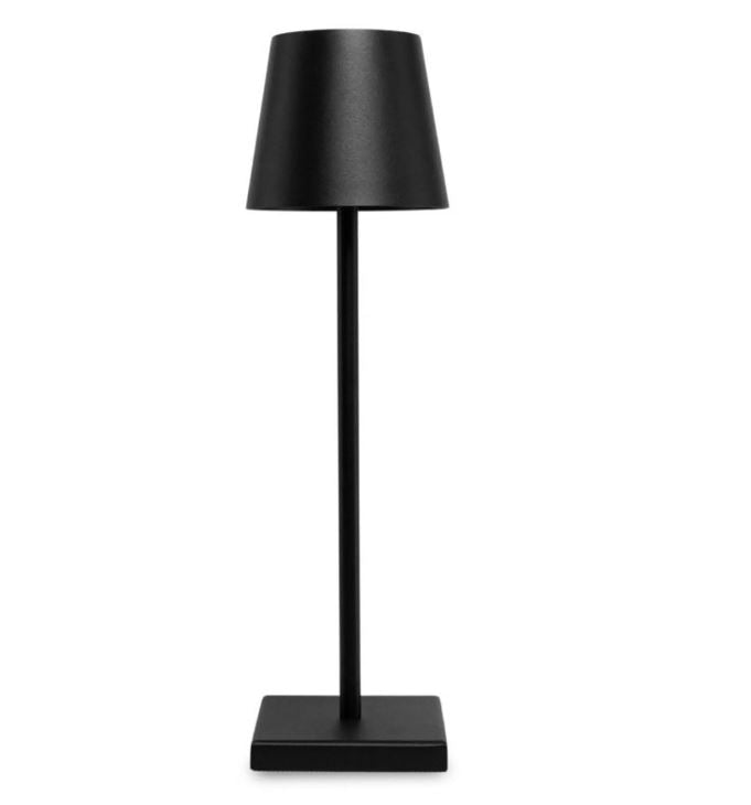 Climaqx Designer-Tischlampe – Dimmbare LED-Lampe für den Außen- und Innenbereich – USB-Restaurantlampe (Schwarz) [Energieklasse A++]