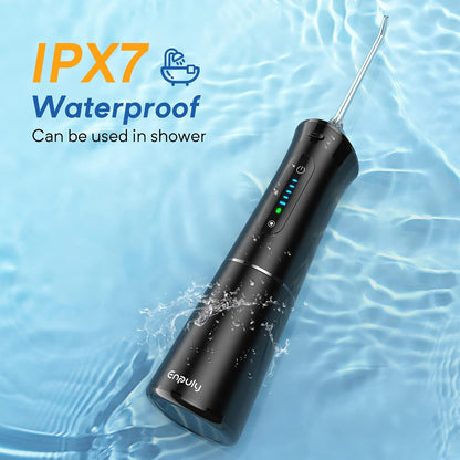 ENPULY Kabelloser Mundusche, IPX7, wasserdicht, 2000 mAh  mit 5 Modi und 5 Düsen