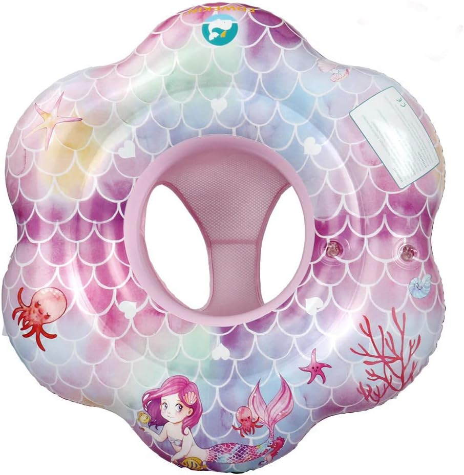 EDWEKIN® Premium Baby Schwimmring, Schwimmhilfe Meerjungfrau, Schwimmsitz Kleinkinder, Baby Float, Schwimmreifen für Kinder ab 6 Monate bis 3 Jahre