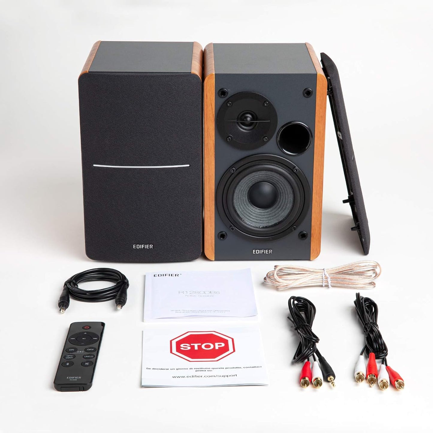 Edifier R1280DBs Haut-parleur Bluetooth actif - Haut-parleur actif optimal - Haut-parleur de moniteur à câble 2.0 - 42 W RMS avec caisson de basses Haut-parleurs Hi-Fi pour bibliothèque - Noir