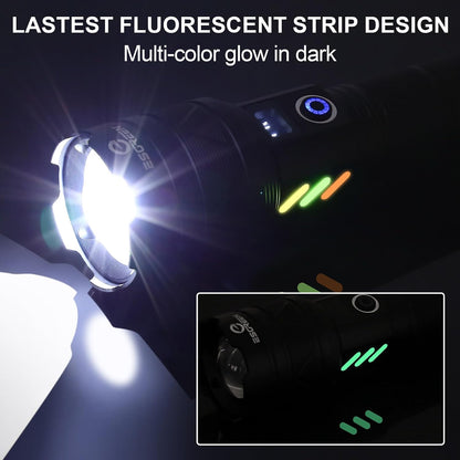 Esgreen LED Taschenlampe Extrem Hell 1000000 Lumens mit Mini UV 365nm Licht