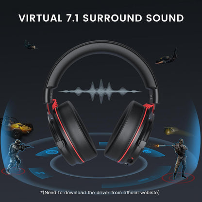 EKSA E900 Pro Gaming Headset, 7.1 Surround Sound, USB & 3,5 mm Audiobuchse,Schwarz