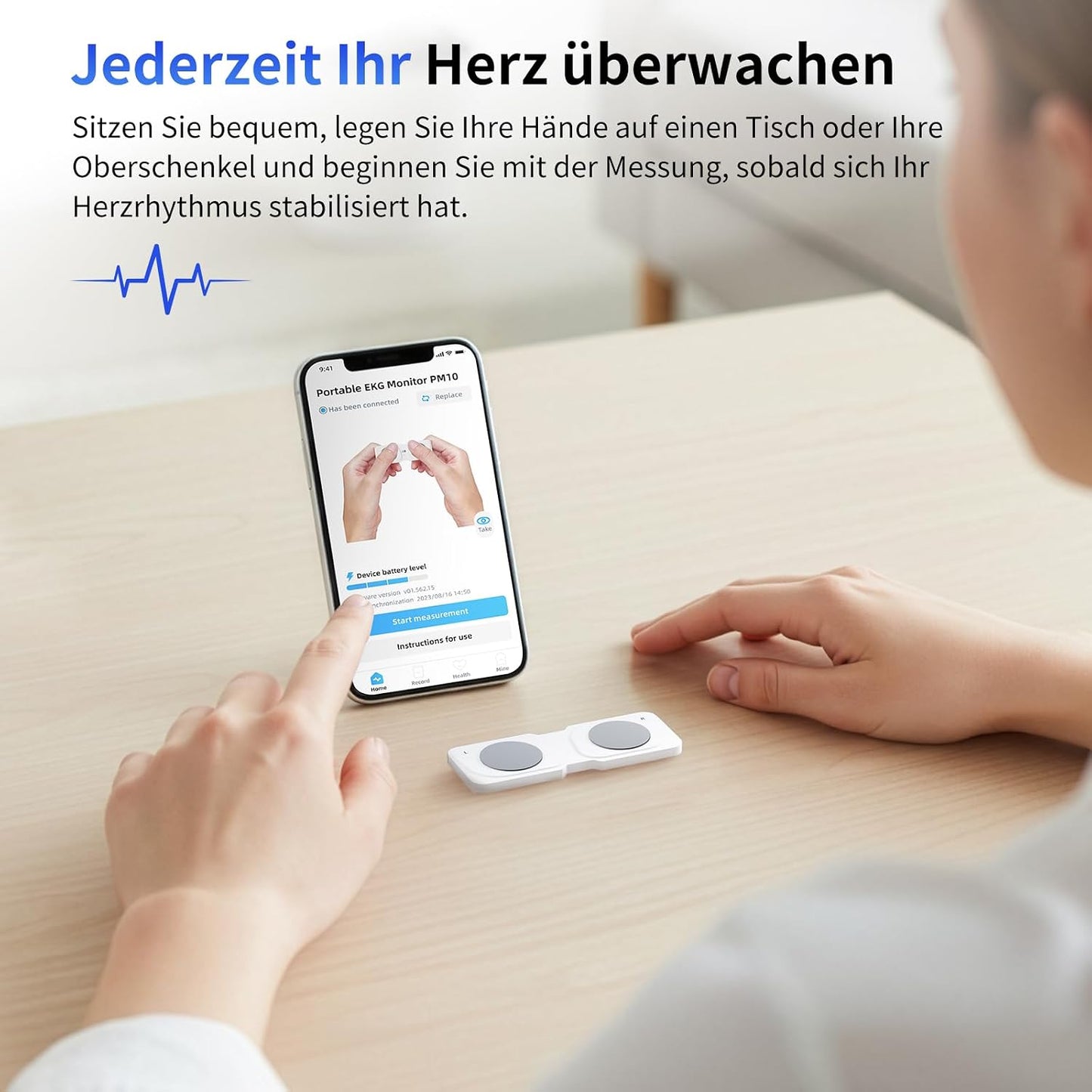 Mobiles EKG-Gerät,erkennt Vorhofflimmern,Herzfrequenzmesser, App für iOS/Android