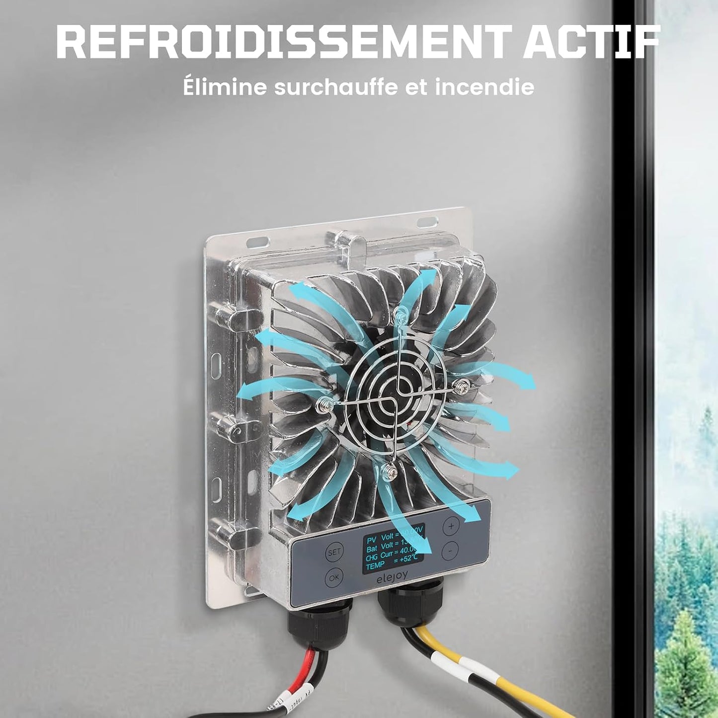 Elejoy 600W MPPT Solar Laderegler 99% Nachfühleffizienz Ausgang | 10–60 V einstellbar Mit LCD-Solarpanel