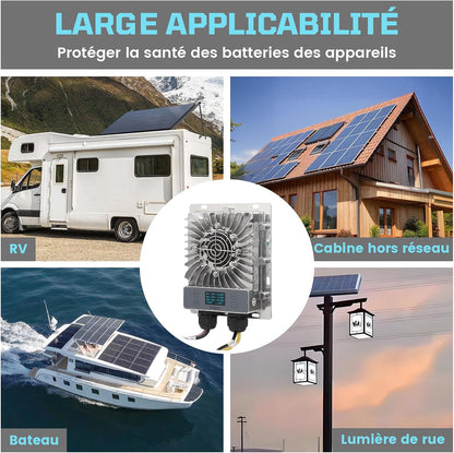 Elejoy 600W MPPT Solar Laderegler 99% Nachfühleffizienz Ausgang | 10–60 V einstellbar Mit LCD-Solarpanel