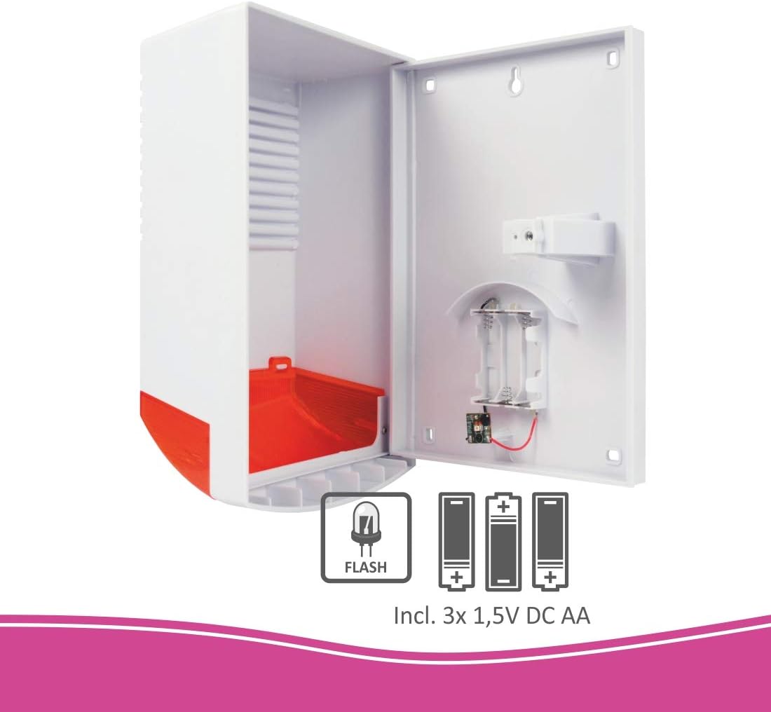 ELRO ADS1F Dummy Alarmsirene - Attrappe - mit blinkendem LED-Licht