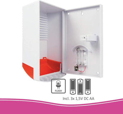 ELRO ADS1F Dummy Alarmsirene - Attrappe - mit blinkendem LED-Licht