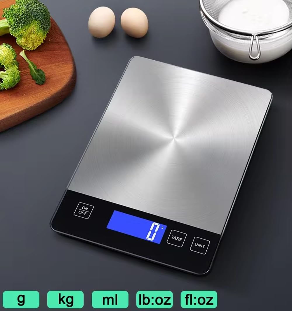 EL.M Küchenwaage, digital 15KG mit App und großem LCD-Display,Digitalwaage