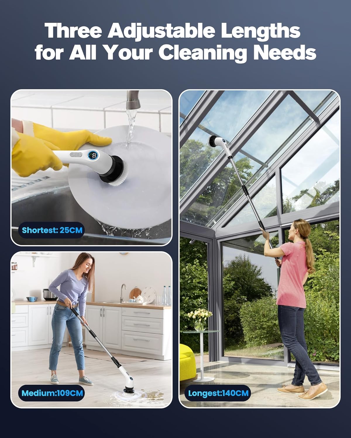 Elektrische Reinigungsbürste 7 in 1 Electric Spin Scrubber Schnurlos mit Akku