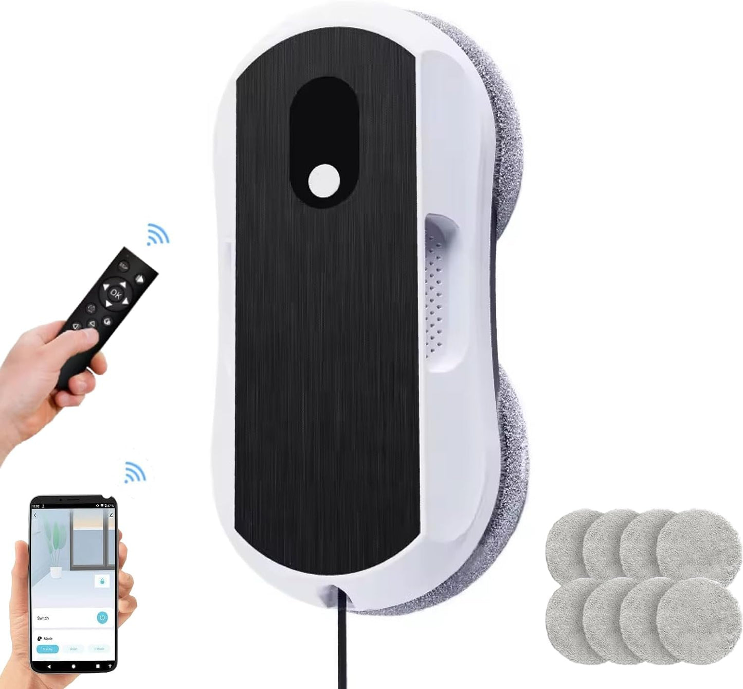 ORME. Robot nettoyeur de vitres intelligent 5600Pa avec jet de lavage intelligent, stockage et support d'application