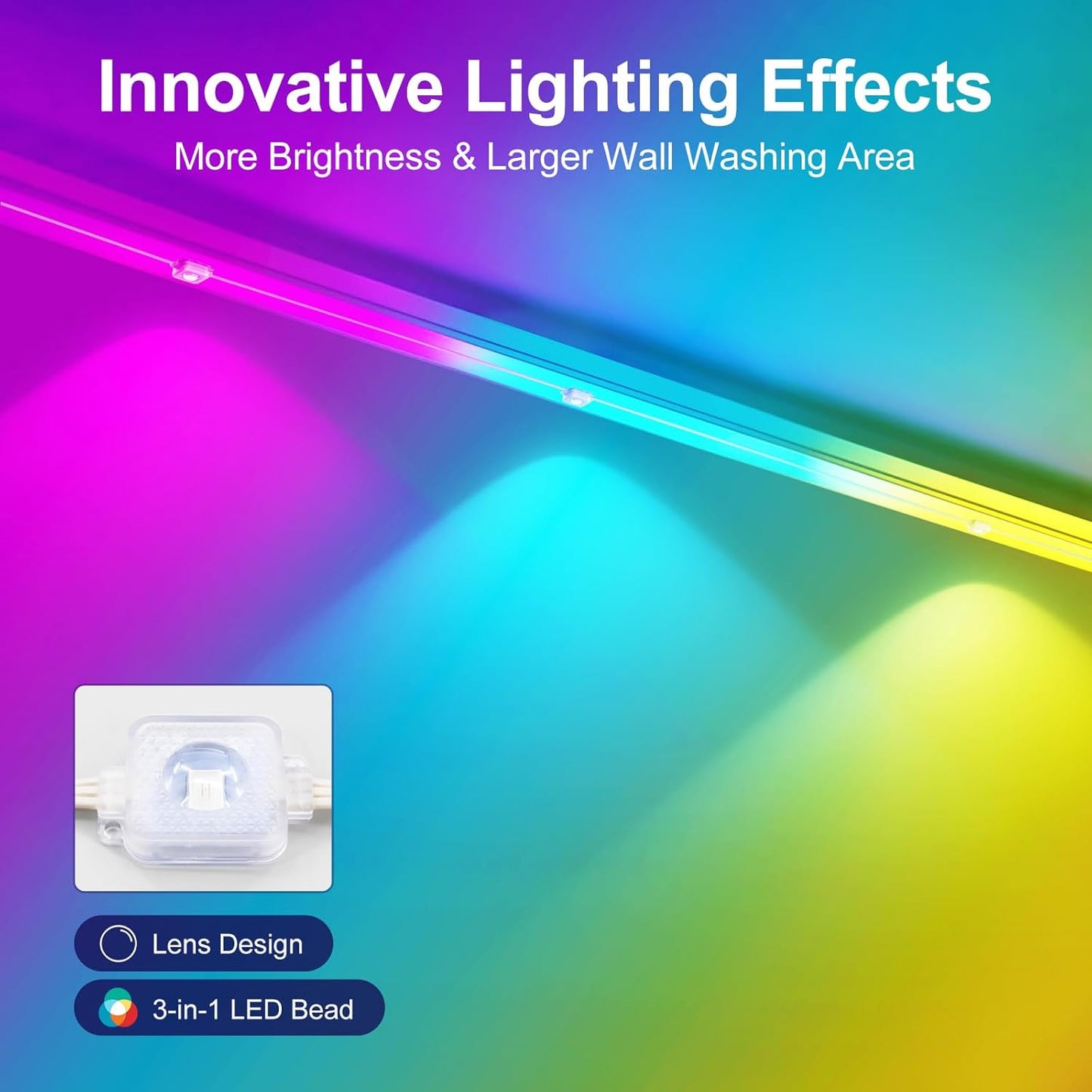 ELOUYCKE Permanente Außenbeleuchtung 15M, Smart RGBIC Außenleuchten 30 LED, IP67 Wasserdicht