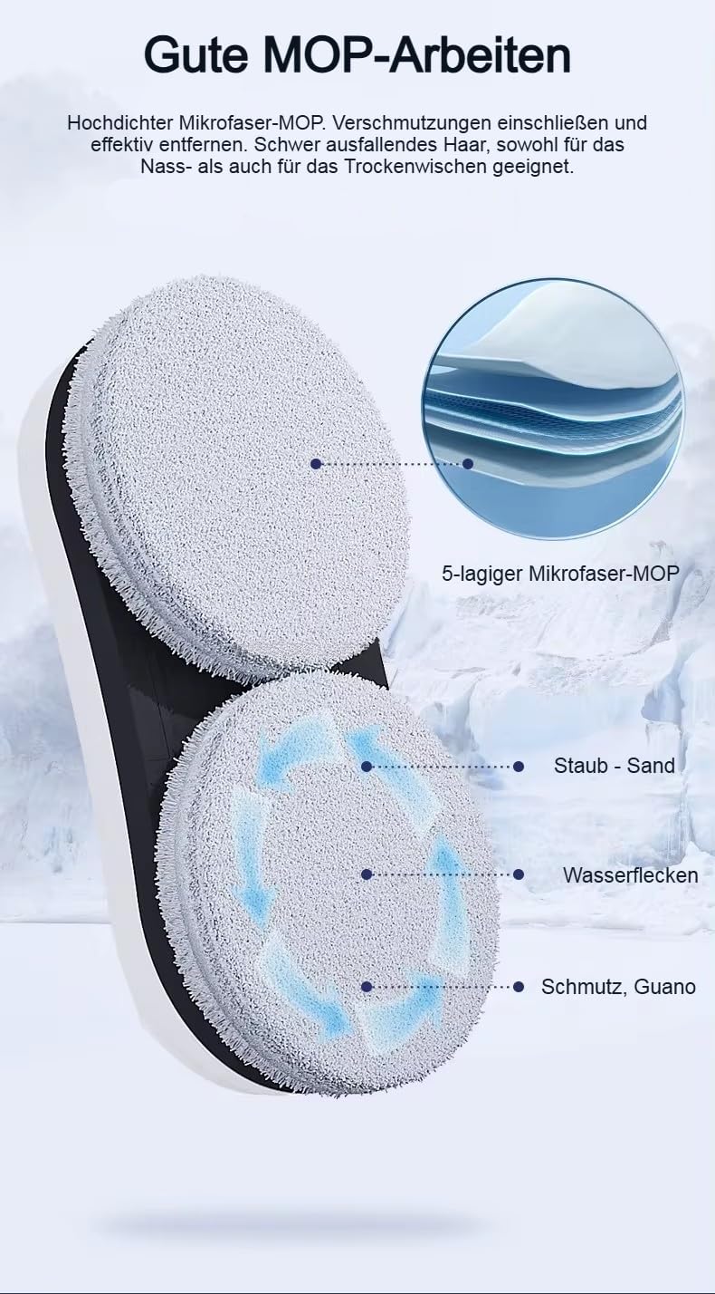 ORME. Robot nettoyeur de vitres intelligent 5600Pa avec jet de lavage intelligent, stockage et support d'application