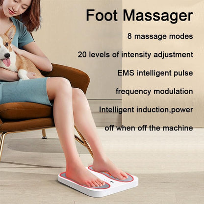 EMS Fußmassagegerät, Durchblutungsstimulator für Füße & Beine, mit 8 Modi