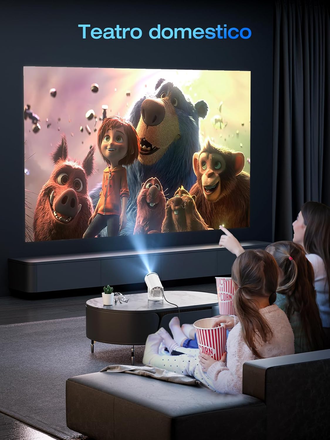 Einyoumily Beamer 2026 Mini Projektor tragbar 20000 Lumen 4K Bluetooth 5.4 Weiß