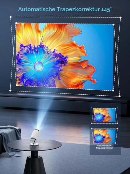 Einyoumily Beamer 2026 Mini Projektor tragbar 20000 Lumen 4K Bluetooth 5.4 Weiß