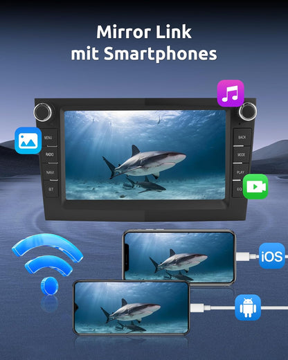ESSGOO 4+64G Drahtloses Autoradio und Android Auto CarPlay Für Vauxhall Opel Corsa C/D Zafira