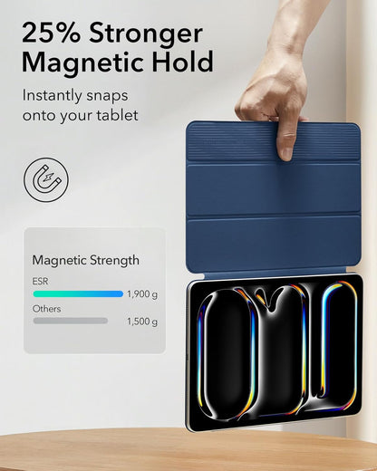 ESR für iPad Pro 13 Hülle (2024) Magnetische Befestigung Rebound Serie, Dunkelblau