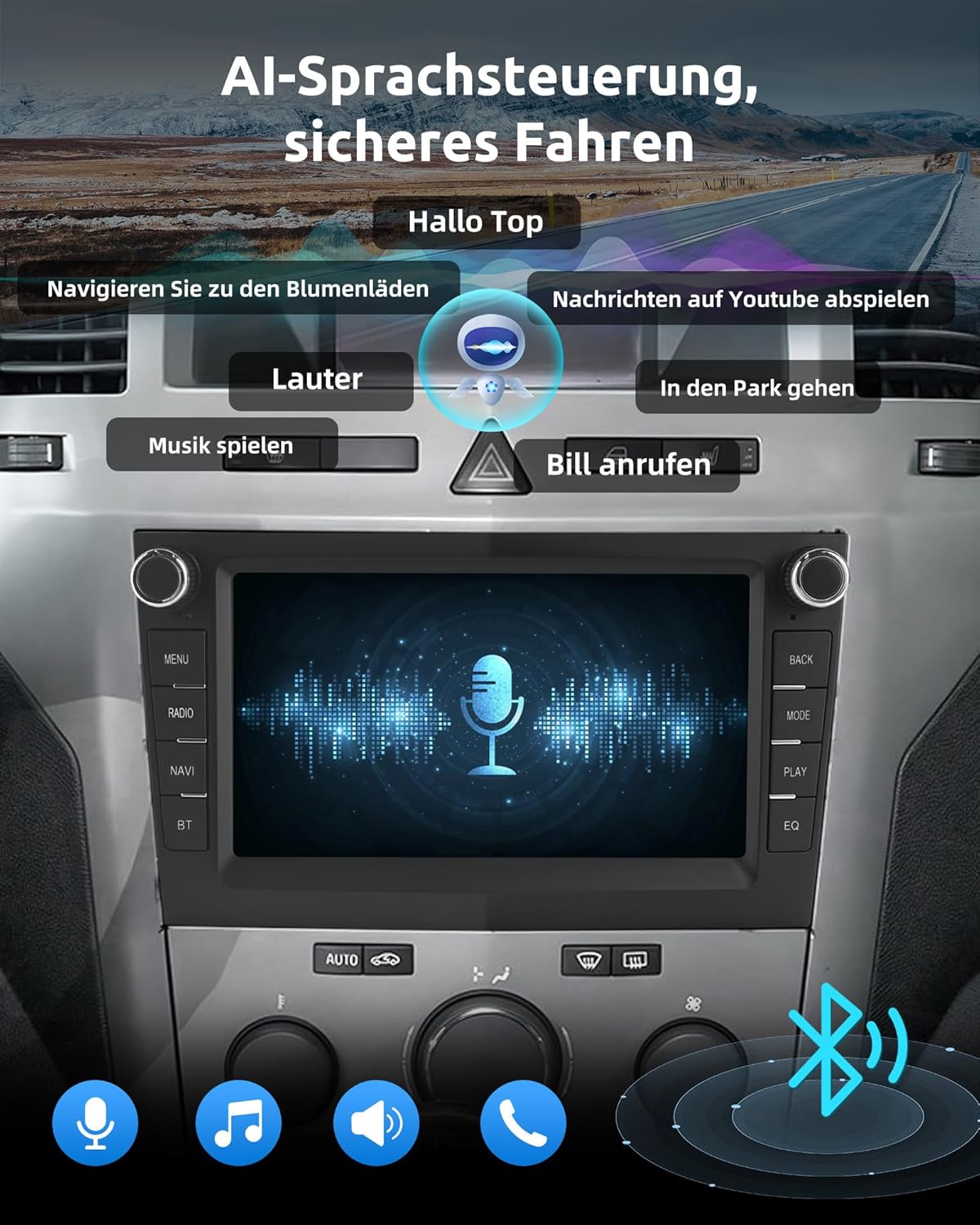ESSGOO 4+64G Drahtloses Autoradio und Android Auto CarPlay Für Vauxhall Opel Corsa C/D Zafira
