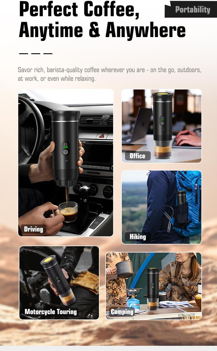 Tragbare Espressomaschine mit Schnellaufheizung, USB-C,tragbare 3-in-1,80ml