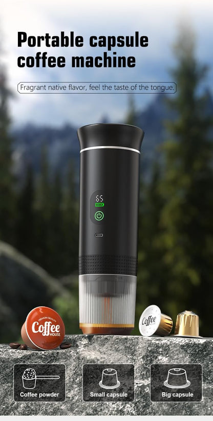 Tragbare Espressomaschine mit Schnellaufheizung, USB-C,tragbare 3-in-1,80ml