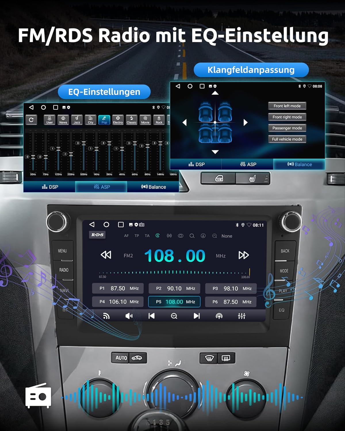 ESSGOO 4+64G Drahtloses Autoradio und Android Auto CarPlay Für Vauxhall Opel Corsa C/D Zafira