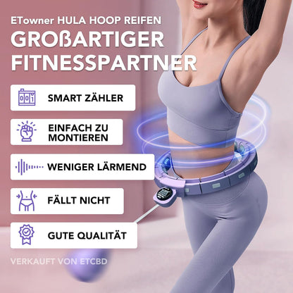 Etowner Smart Hula Hoop mit Zähler, Gewichtsreifen für Anfänger und Erwachsene,128 cm