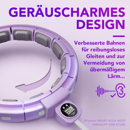 Etowner Smart Hula Hoop mit Zähler, Gewichtsreifen für Anfänger und Erwachsene,128 cm