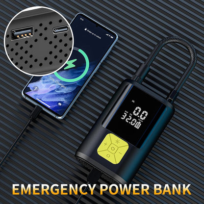 EVARYOO 150PSI Mini Elektrische Luftpumpe mit 6000mAh Akku Tragbarer Luftkompressor