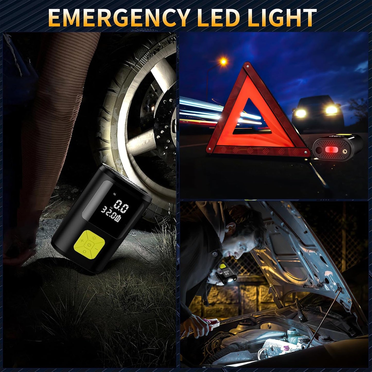 EVARYOO 150PSI Mini Elektrische Luftpumpe mit 6000mAh Akku Tragbarer Luftkompressor