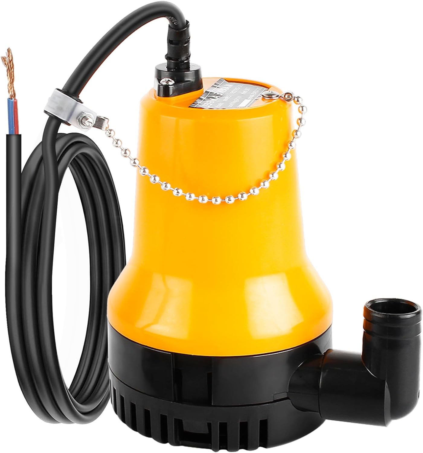 Everfarel Tauchpumpe Wasserpumpe DC 12V 60W 3600L/H pour bateau Teich avec câble de 1,3 m (Orange)