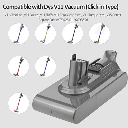 Kit de remplacement de batterie EVARY 8,0 Ah pour Dyson V11 Click-in Battery et filtre
