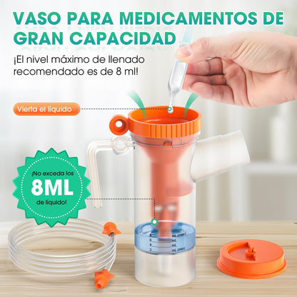 Eyenurse Inhalator Nebulizer Vernebler, Kompressorvernebler mit Mundstück, 2 Masken und Schläuchen