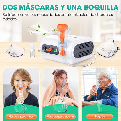 Eyenurse Inhalator Nebulizer Vernebler, Kompressorvernebler mit Mundstück, 2 Masken und Schläuchen