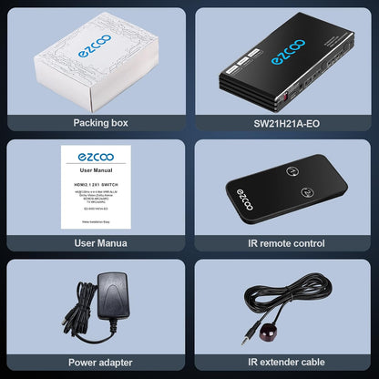 Ezcoo  4K@120Hz HDMI 2.1 eARC Audio Extractor 2 in 1 Out HDMI Switch