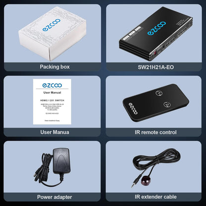ROFAVEZCO 4K@120Hz HDMI 2.1 eARC Audio Extractor 2 in 1 Out HDMI Switch