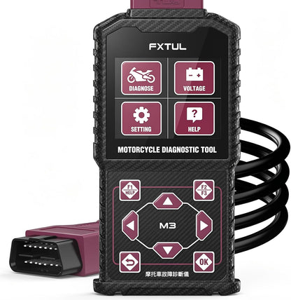FXTUL M3 Motorrad Diagnosegerät OBD2 Scanner Codeleser für Honda Yamaha Kawasaki 